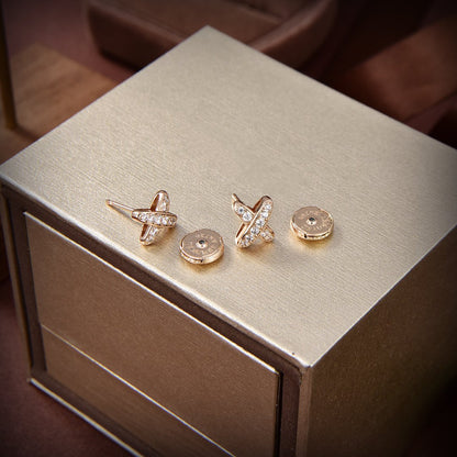 [Love Aura]JEUX DE GOLD DIAMOND EARRINGS