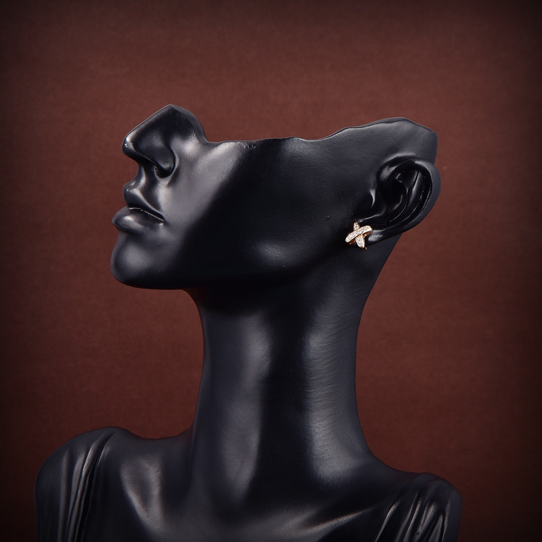 [Love Aura]JEUX DE GOLD DIAMOND EARRINGS