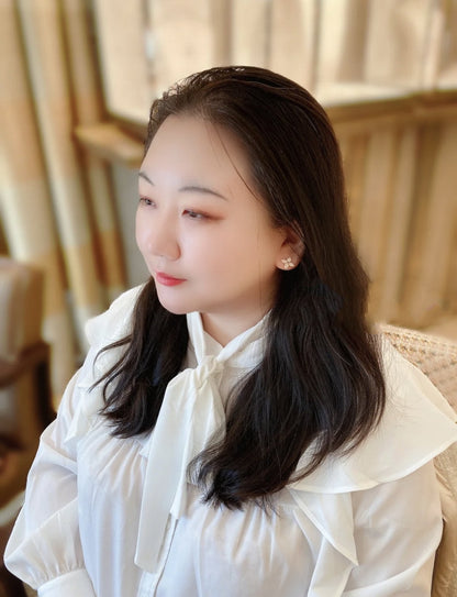 [Love Aura]STAR BLOSSOM STUD EARRINGS PINK GOLD DIAMONDS