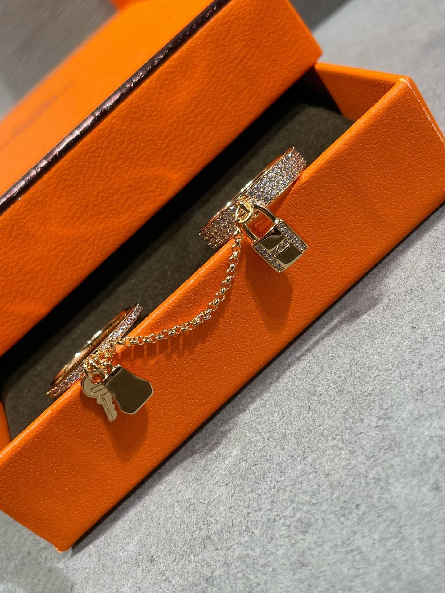 [Love Aura]HM KELLY CLOCHETTE DOUBLE RING IN  WITH DIAMONDS