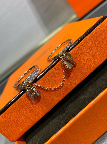 [Love Aura]HM KELLY CLOCHETTE DOUBLE RING IN  WITH DIAMONDS