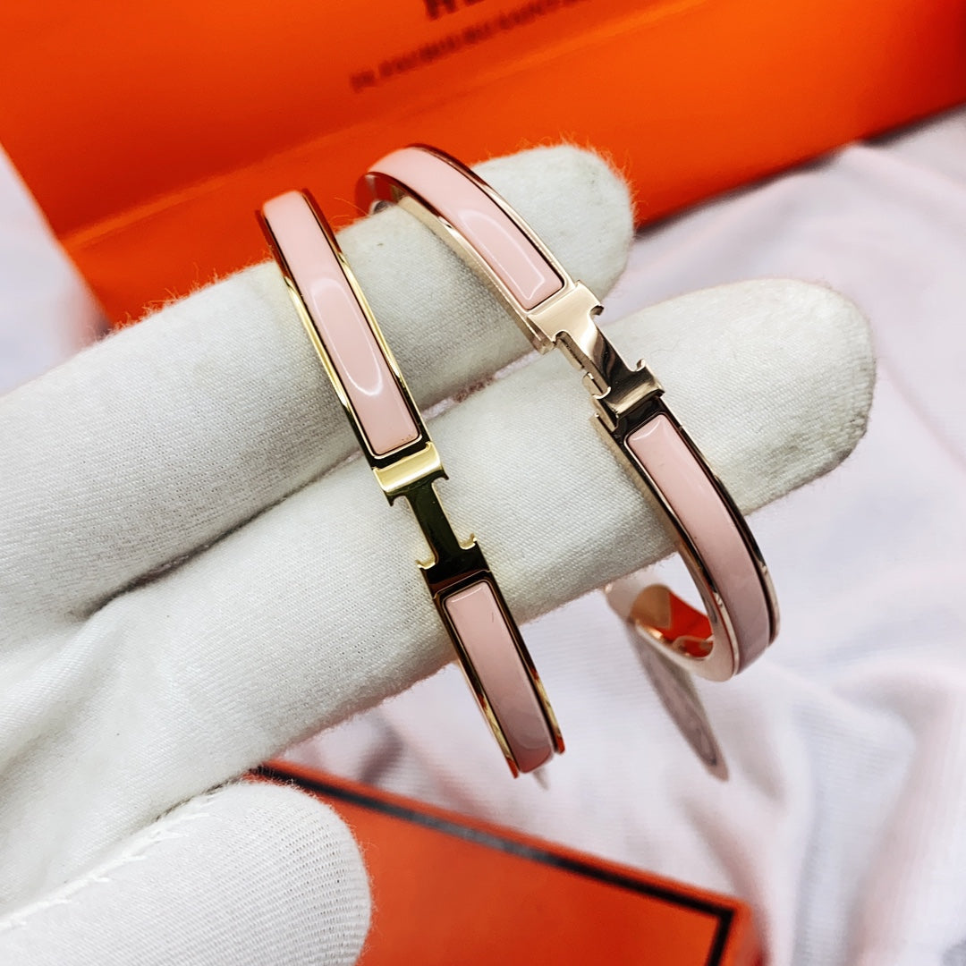 [Love Aura]CLASSIC HM CLIC  PINK 8MM ENAMEL BRACELET
