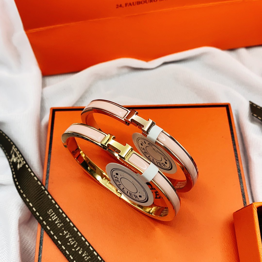 [Love Aura]CLASSIC HM CLIC  PINK 8MM ENAMEL BRACELET