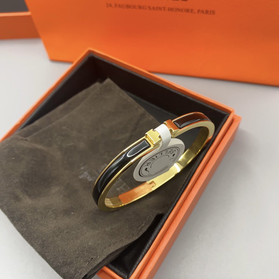 [Love Aura]CLASSIC HM CLIC BLACK 8MM ENAMEL BRACELET