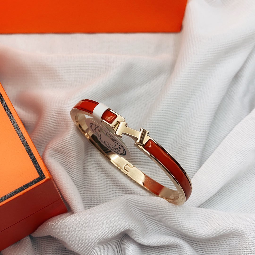 [Love Aura]CLASSIC HM CLIC RED 8MM ENAMEL BRACELET