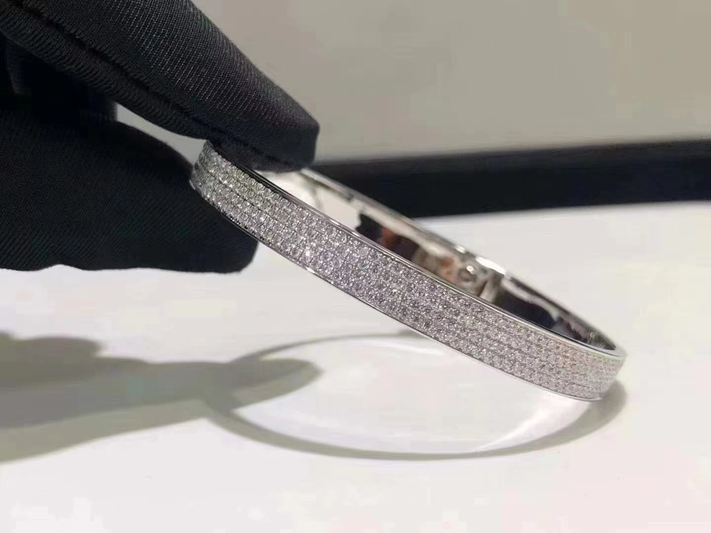 [Love Aura]HM KELLY BRACELET IN SILVER AND FULL PAVE DIAMOND