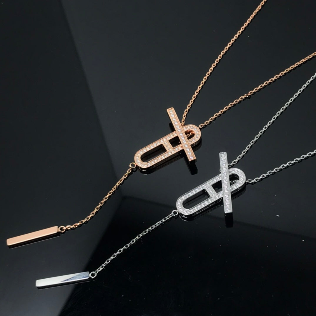 [Love Aura]HM NECKLACE PLATINUM ROSE GOLD DIAMOND