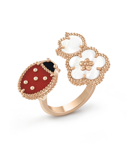 [Love Aura]LUCKY 3 MOTIF ROSE GOLD RING
