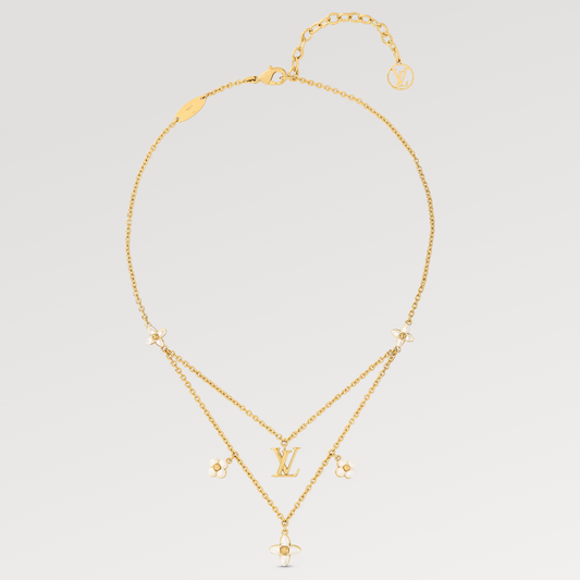 [Love Aura]FLOWERGRAM GOLD MOP DOUBLE ROW NECKLACE