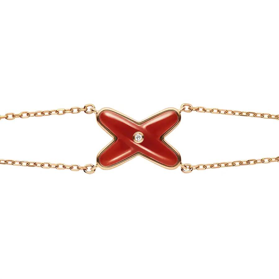 [Love Aura]JEUX BRACELET CARNELIAN PINK GOLD 1 DIAMOND