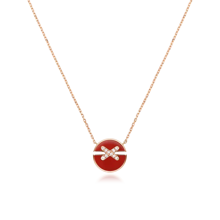 [Love Aura]JEUX DE ROSE GOLD DIAMOND NECKLACE