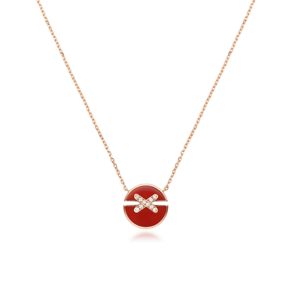 [Love Aura]JEUX DE ROSE GOLD DIAMOND NECKLACE
