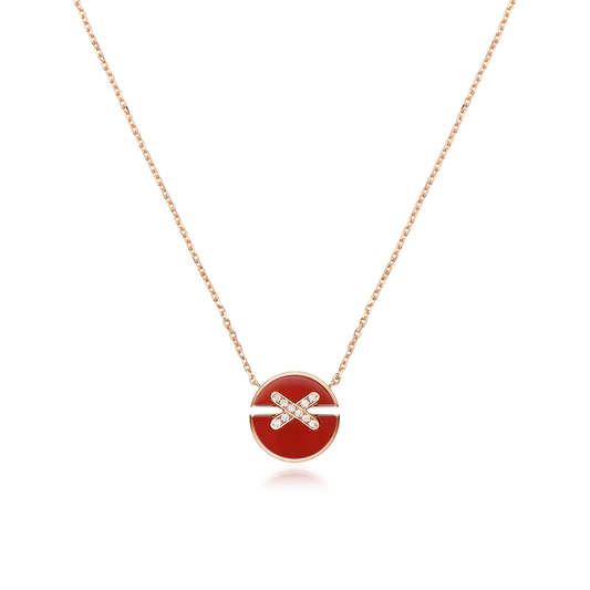 [Love Aura]JEUX DE ROSE GOLD DIAMOND NECKLACE