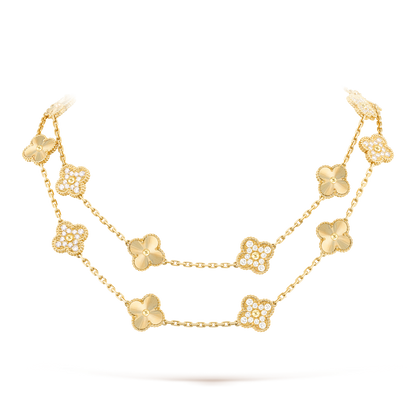 [Love Aura]CLOVER 20 MOTIFS LASER DIAMOND NECKLACE