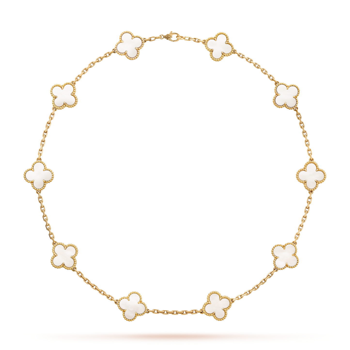 [Love Aura]CLOVER 10 MOTIFS WHITE MOTHER OF PEARL NECKLACE