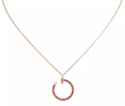 [Love Aura]JUSTE NECKLACE GOLD RED DIAMONDS