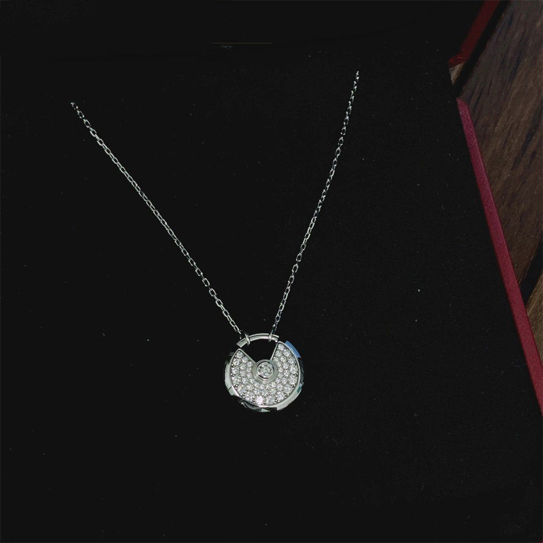 [Love Aura]AMULETTE SILVER FULL DIAMOND NECKLACE