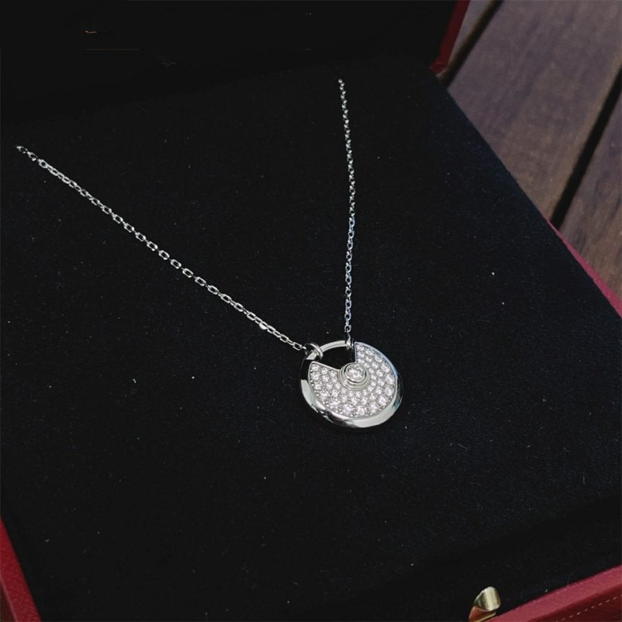 [Love Aura]AMULETTE SILVER FULL DIAMOND NECKLACE