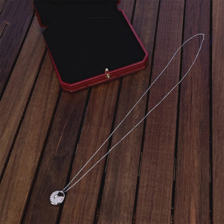 [Love Aura]AMULETTE SILVER FULL DIAMOND NECKLACE