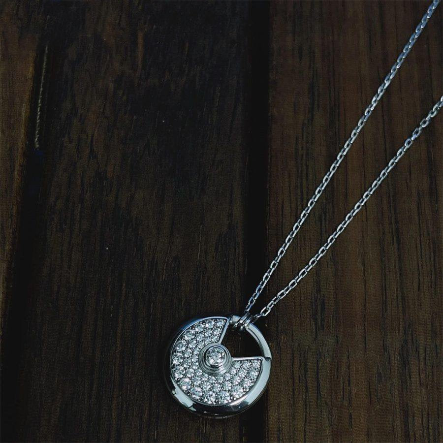 [Love Aura]AMULETTE SILVER FULL DIAMOND NECKLACE