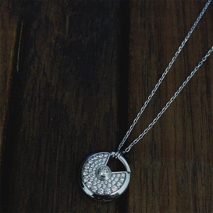 [Love Aura]AMULETTE SILVER FULL DIAMOND NECKLACE
