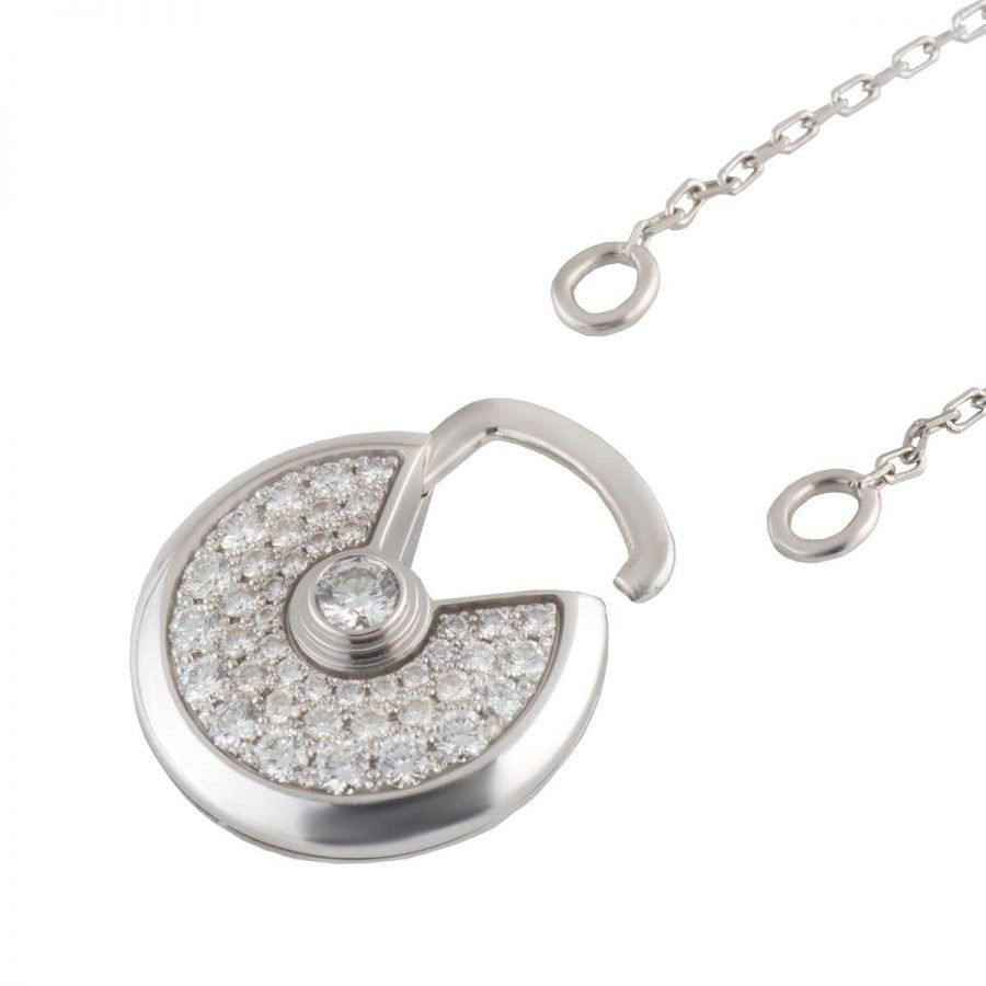 [Love Aura]AMULETTE SILVER FULL DIAMOND NECKLACE