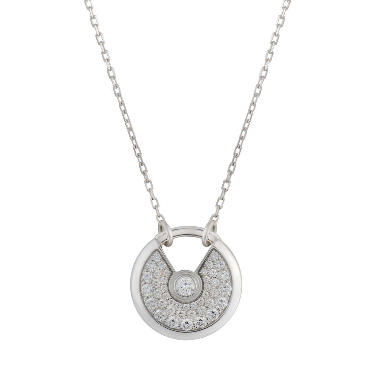 [Love Aura]AMULETTE SILVER FULL DIAMOND NECKLACE