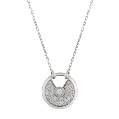 [Love Aura]AMULETTE SILVER FULL DIAMOND NECKLACE