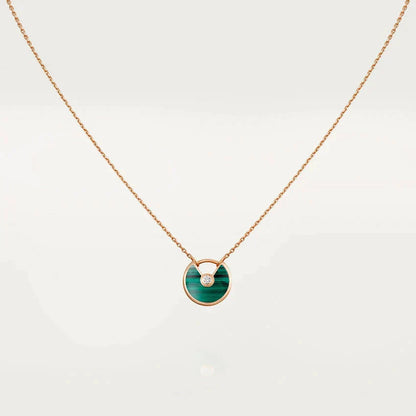 [Love Aura]AMULETTE ROSE GOLD MALACHITE NECKLACE