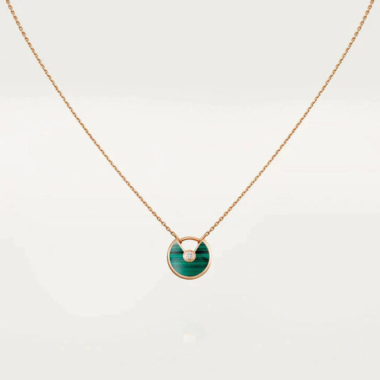 [Love Aura]AMULETTE ROSE GOLD MALACHITE NECKLACE