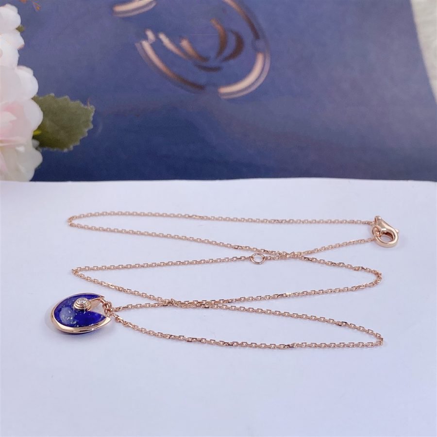 [Love Aura]AMULETTE ROSE GOLD AGATE NECKLACE