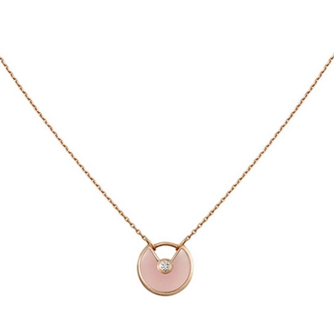 [Love Aura]AMULETTE ROSE GOLD PINK MOP NECKLACE