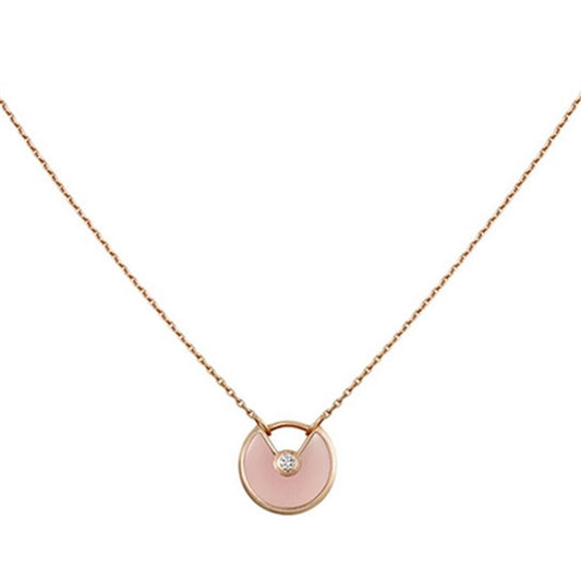 [Love Aura]AMULETTE ROSE GOLD PINK MOP NECKLACE