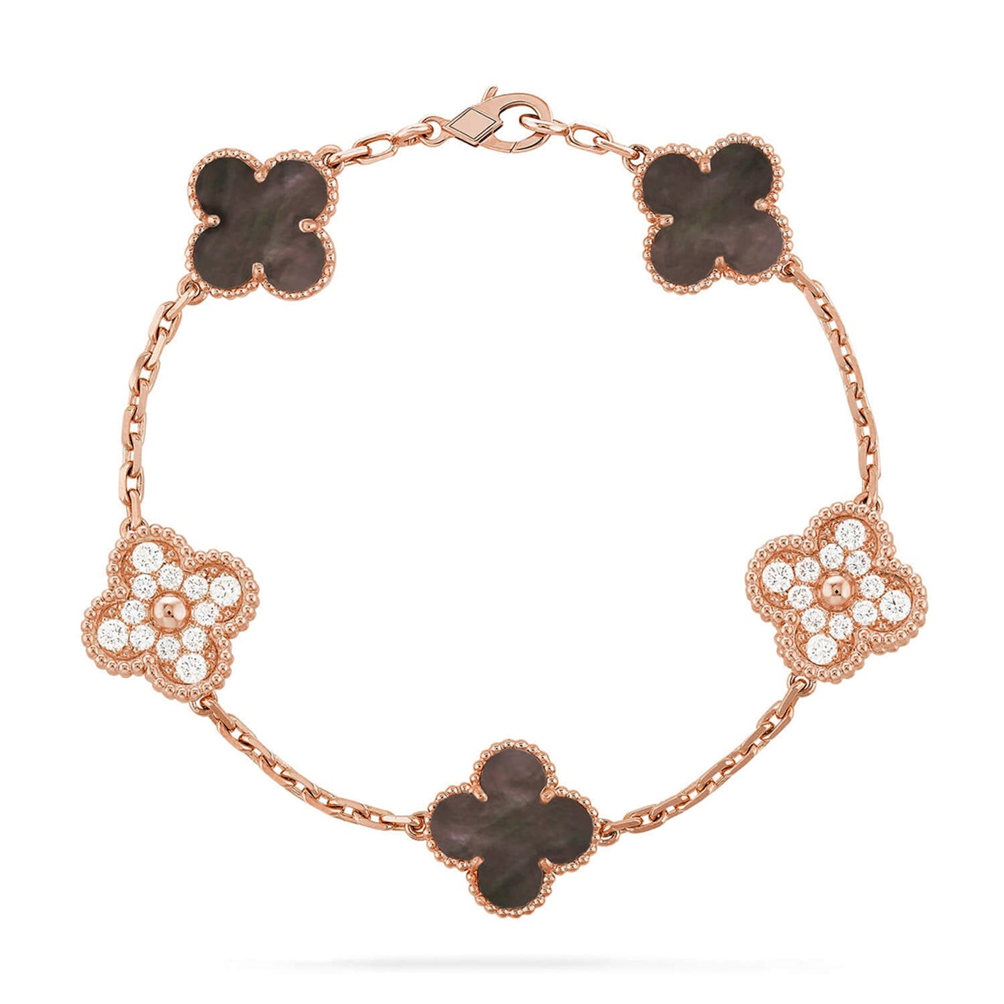 [Love Aura] CLOVER 5 MOTIF GRAY MOP BRACELET COLLECTION