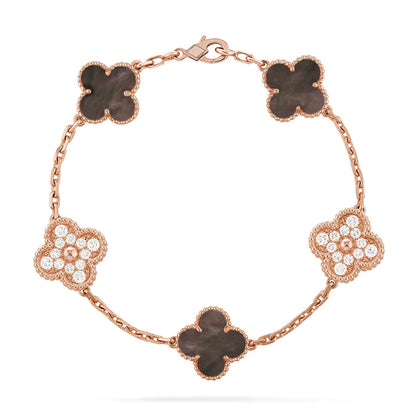 [Love Aura] CLOVER 5 MOTIF GRAY MOP BRACELET COLLECTION