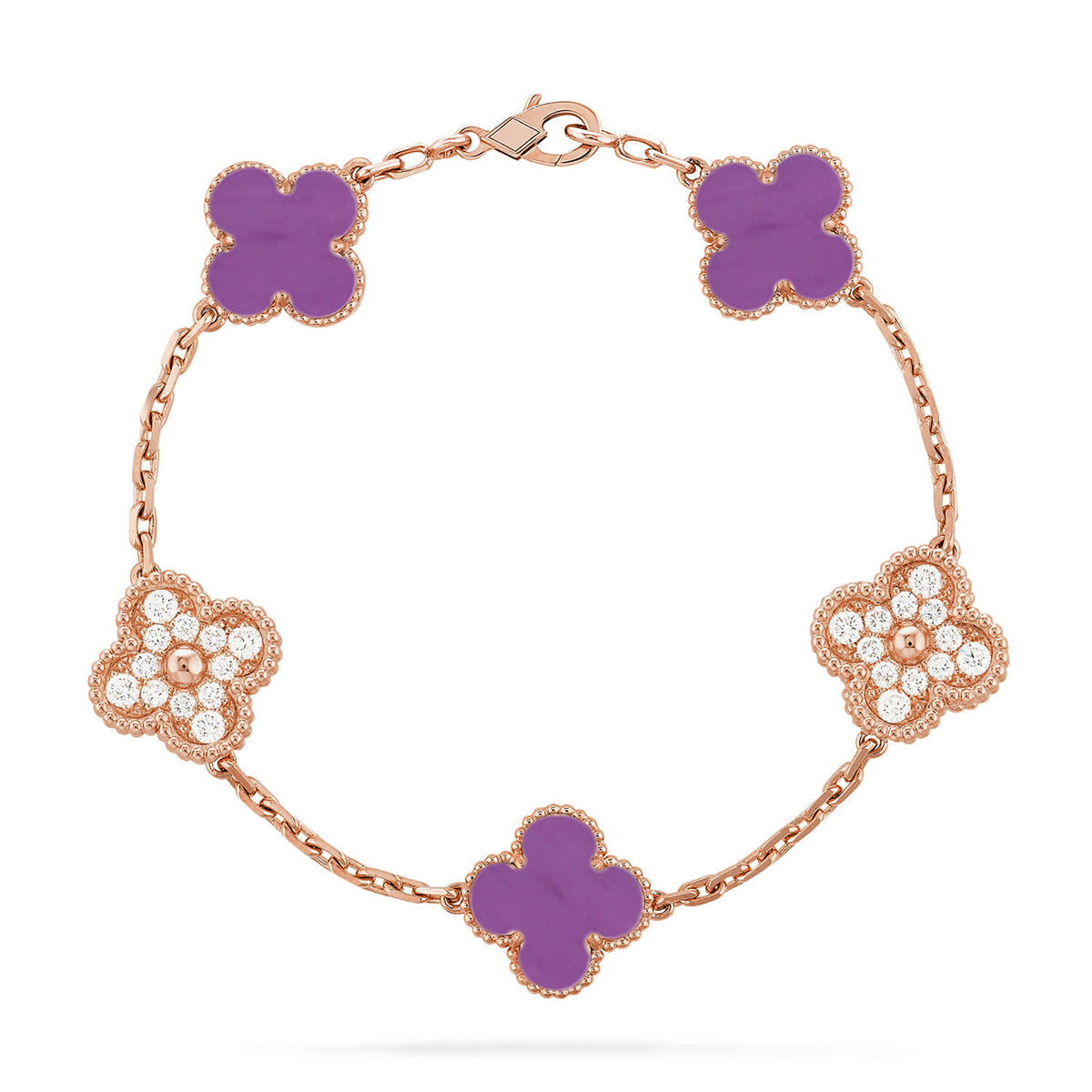 [Love Aura] CLOVER 5 MOTIF VIOLET BRACELET COLLECTION