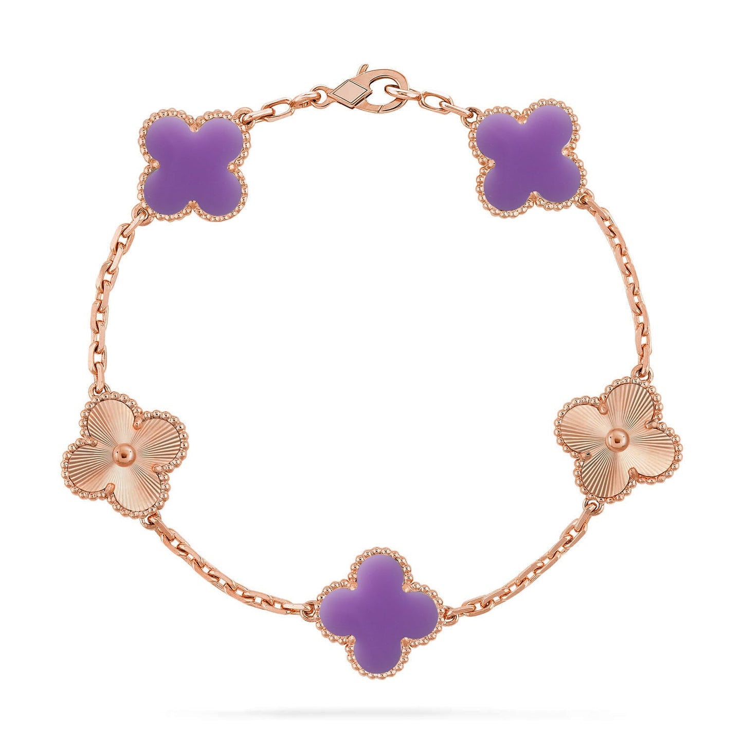 [Love Aura]CLOVER 5 MOTIF LIGHT PURPLE BRACELET COLLECTION