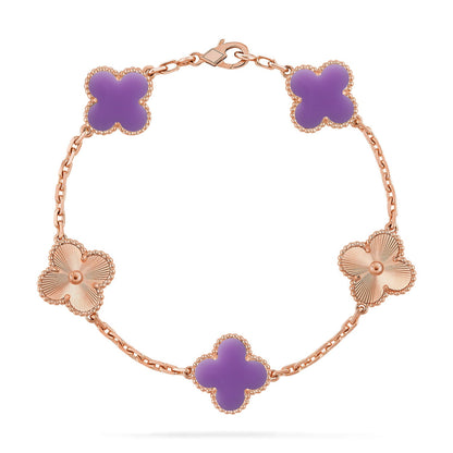 [Love Aura]CLOVER 5 MOTIF LIGHT PURPLE BRACELET COLLECTION