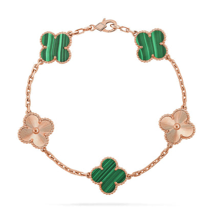 [Love Aura] CLOVER 5 MOTIF MALACHITE BRACELET COLLECTION