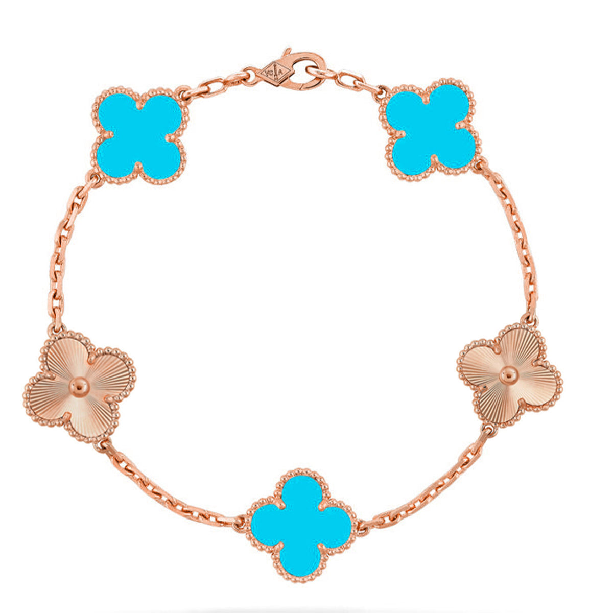 [Love Aura] CLOVER 5 MOTIF TURQUOISE BRACELET COLLECTION