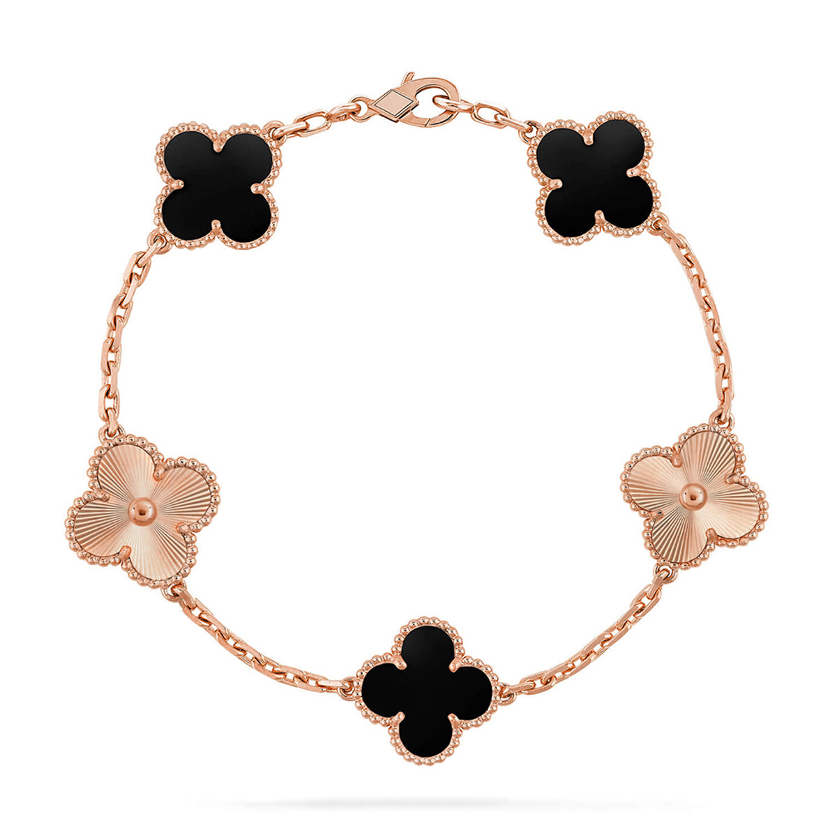 [Love Aura] CLOVER 5 MOTIF ONYXS BRACELET COLLECTION