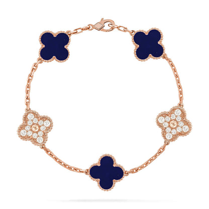 [Love Aura]CLOVER 5 MOTIF LAPIS LAZULI BRACELET COLLECTION