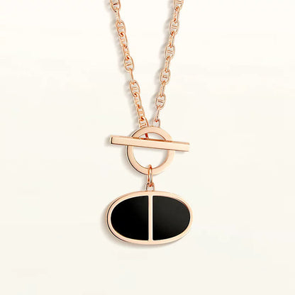 [Love Aura]CHAINE VERSO BLACK CERAMIC NECKLACE
