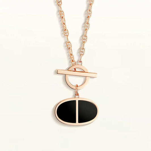 [Love Aura]CHAINE VERSO BLACK CERAMIC NECKLACE