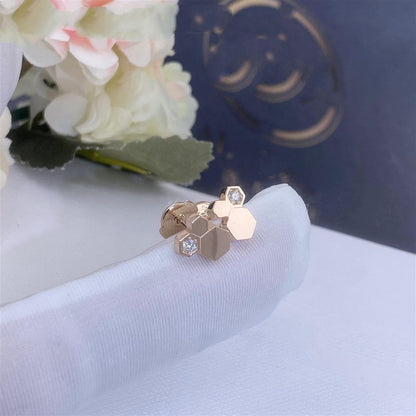 [Love Aura]BEE LOVE PINK GOLD DIAMOND EARRINGS
