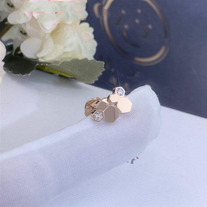 [Love Aura]BEE LOVE PINK GOLD DIAMOND EARRINGS