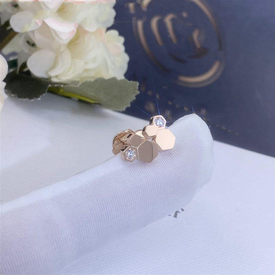 [Love Aura]BEE LOVE PINK GOLD DIAMOND EARRINGS