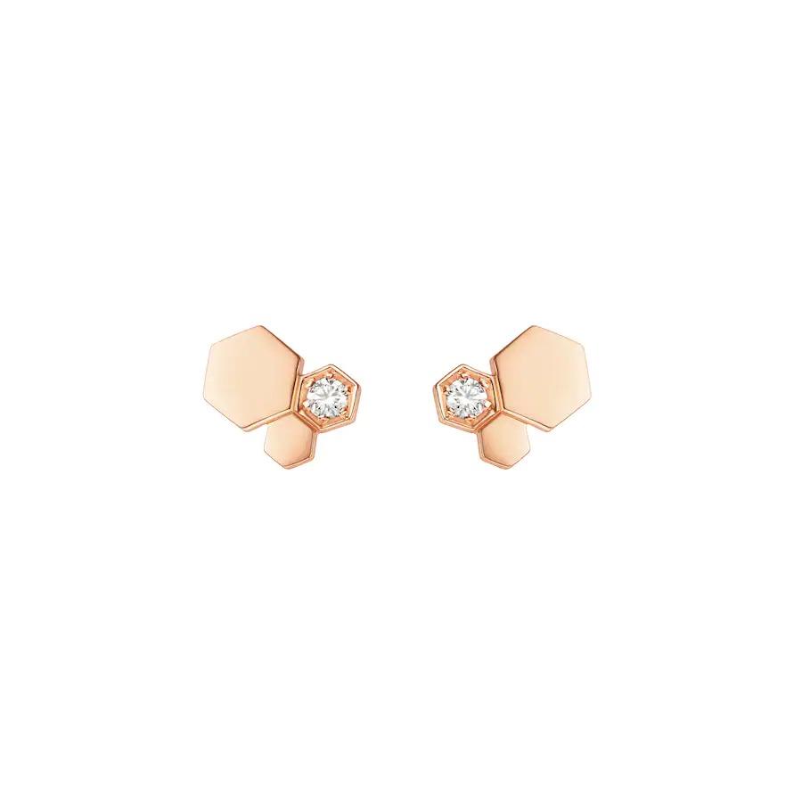 [Love Aura]BEE LOVE PINK GOLD DIAMOND EARRINGS