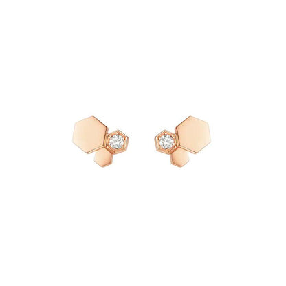 [Love Aura]BEE LOVE PINK GOLD DIAMOND EARRINGS