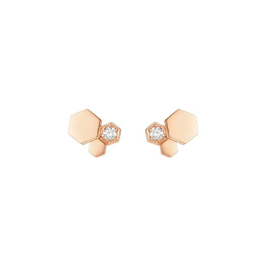 [Love Aura]BEE LOVE PINK GOLD DIAMOND EARRINGS